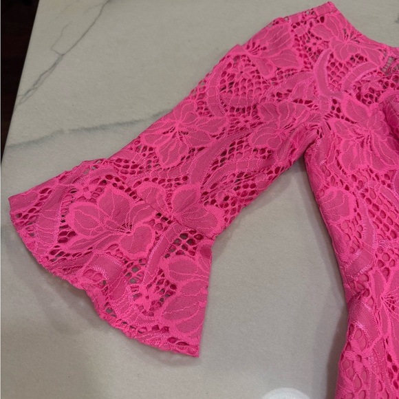 Lilly Pulitzer Allyson Dress Size 00 Pink Tropics Floral Lace NWT - Picture 3 of 16